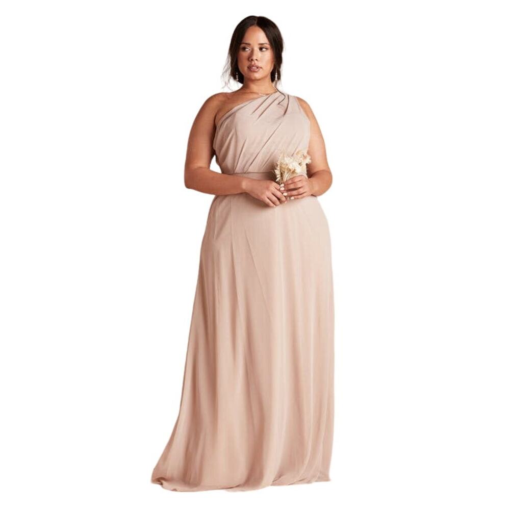 NWT Birdy Grey Kira Bridesmaid Dress in Crepe Taupe‎ Womens Plus Size 3X